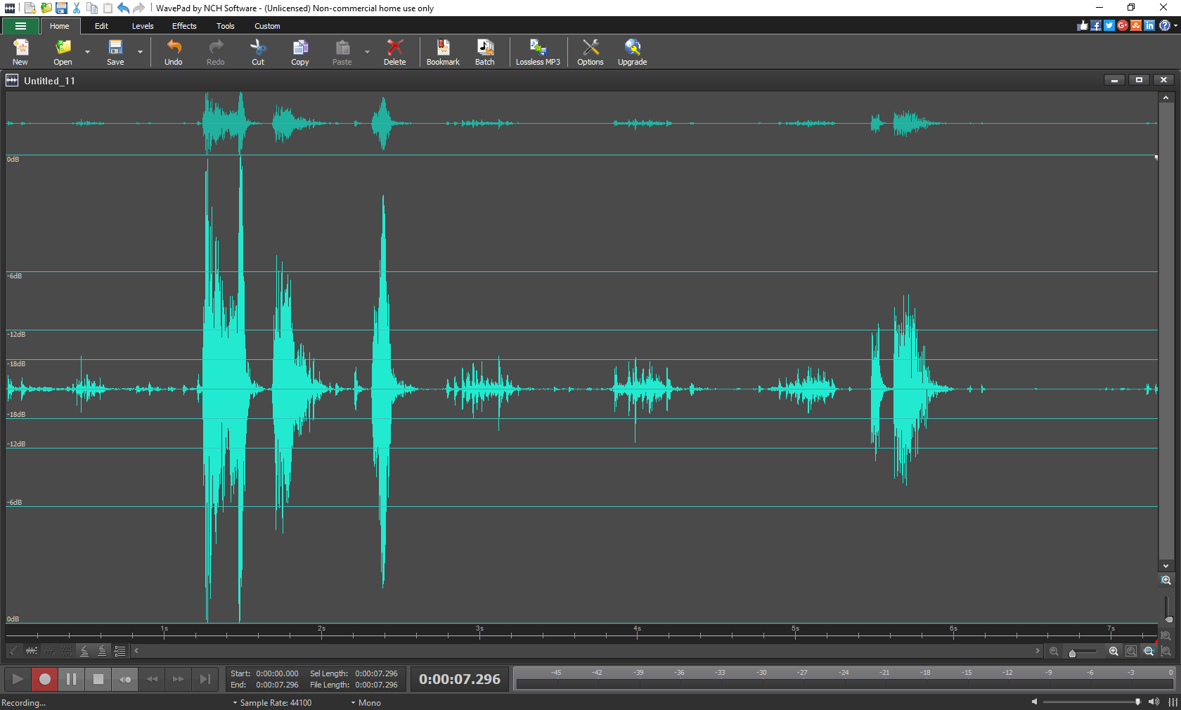 WavePad Audio Editor Software Express Edition screenshot