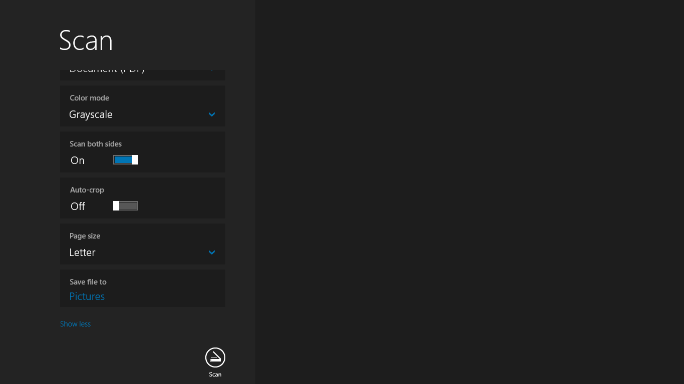 Windows Scan screenshot