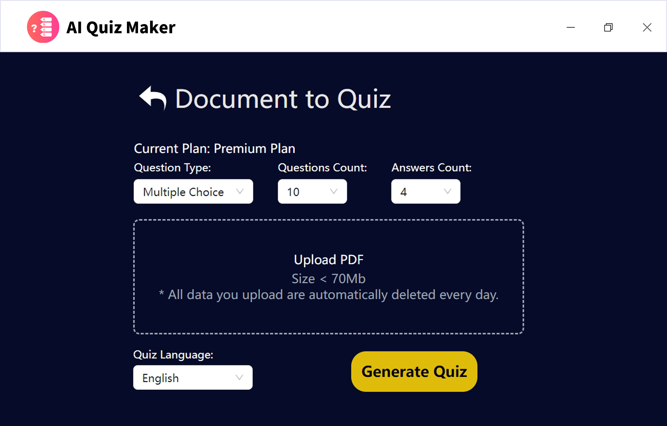 AI Quiz Maker screenshot