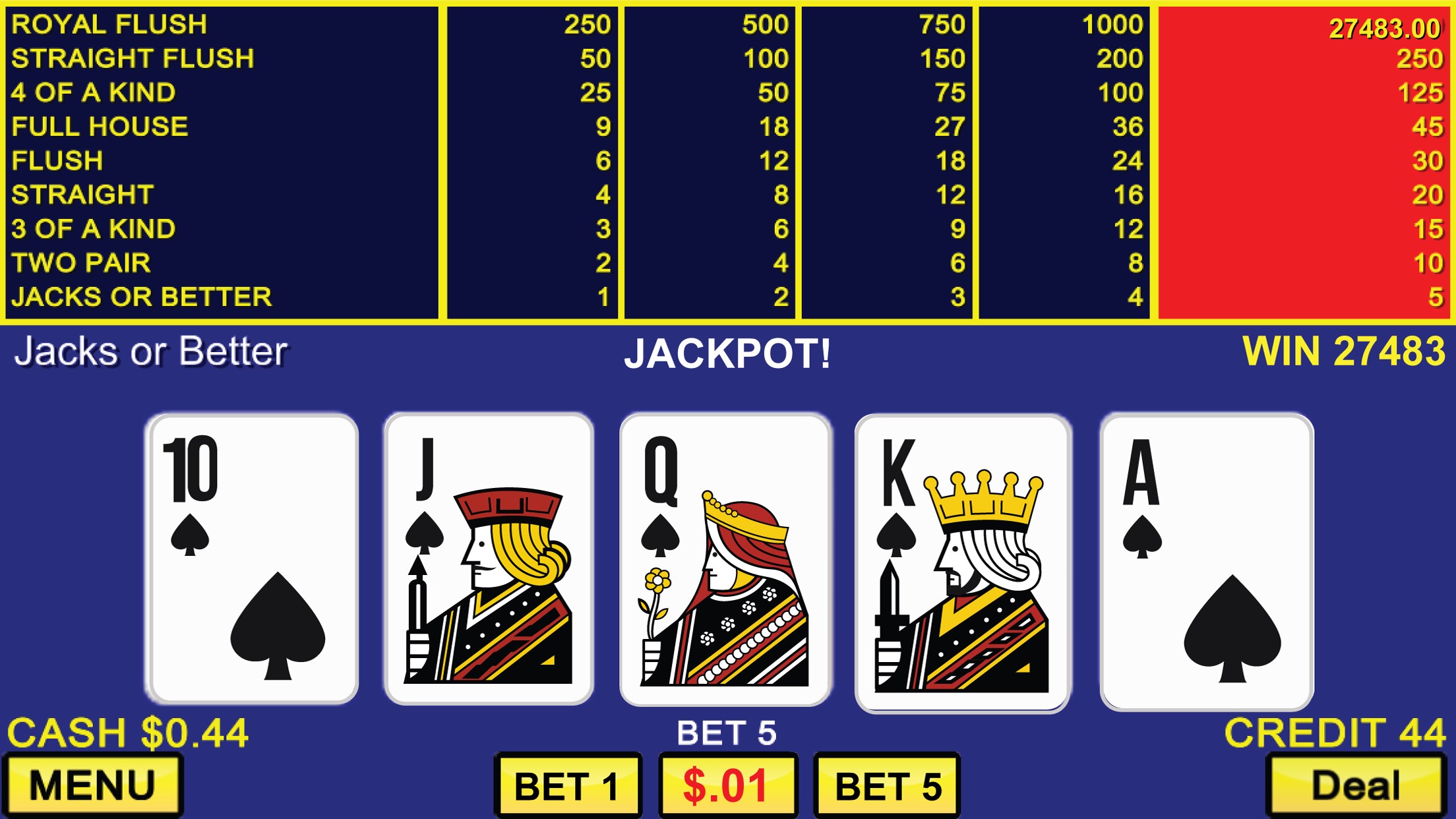 VIDEO POKER CLASSIC GAMES screenshot
