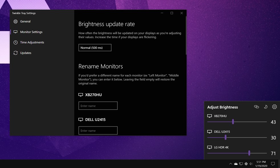 Twinkle Tray: Brightness Slider screenshot