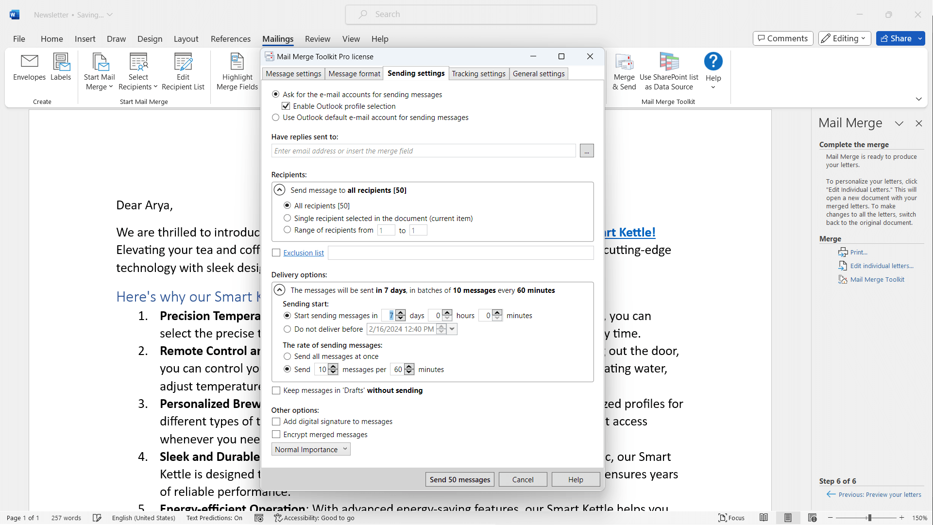Mail Merge Toolkit screenshot