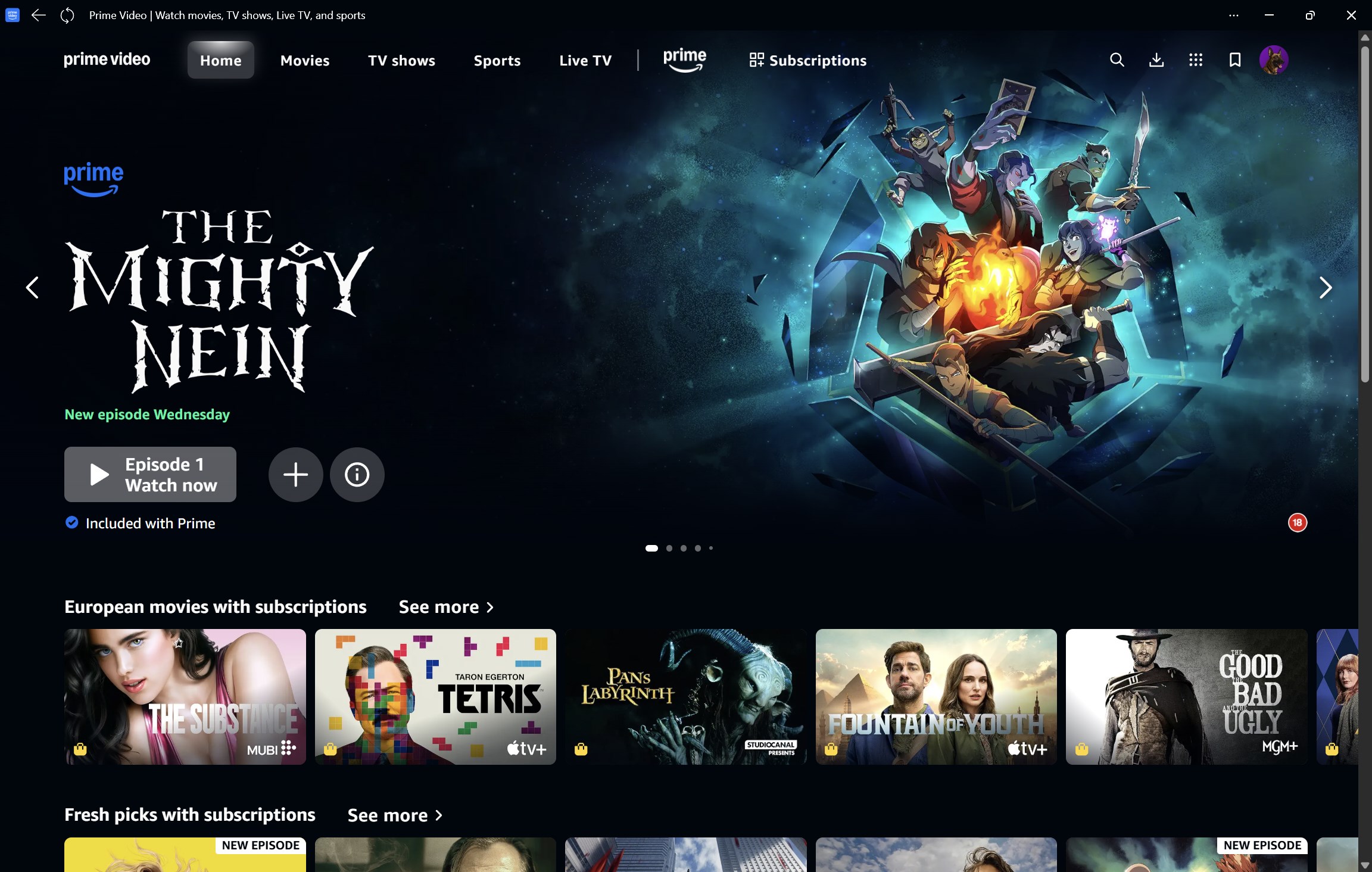 Prime Video for Windows screenshot