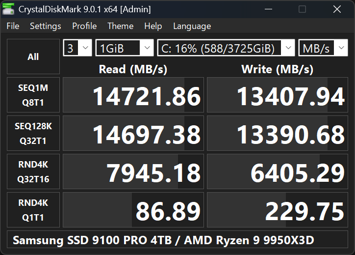 CrystalDiskMark screenshot