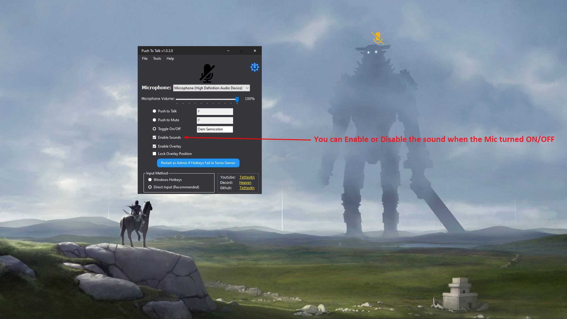 PushToTalk screenshot