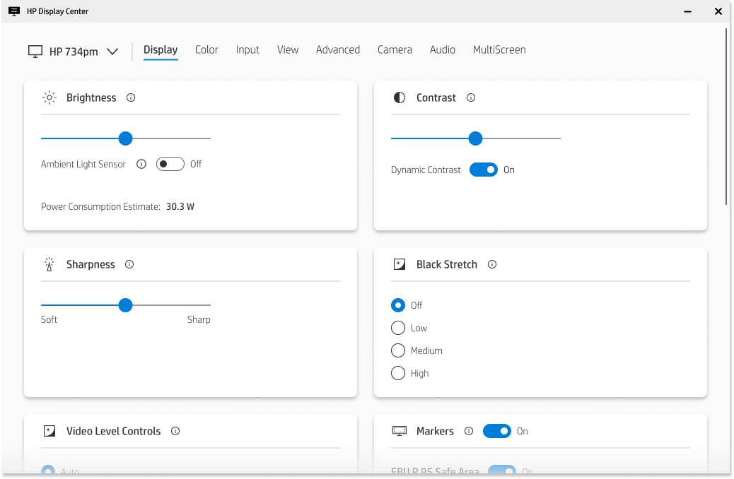 HP Display Center screenshot