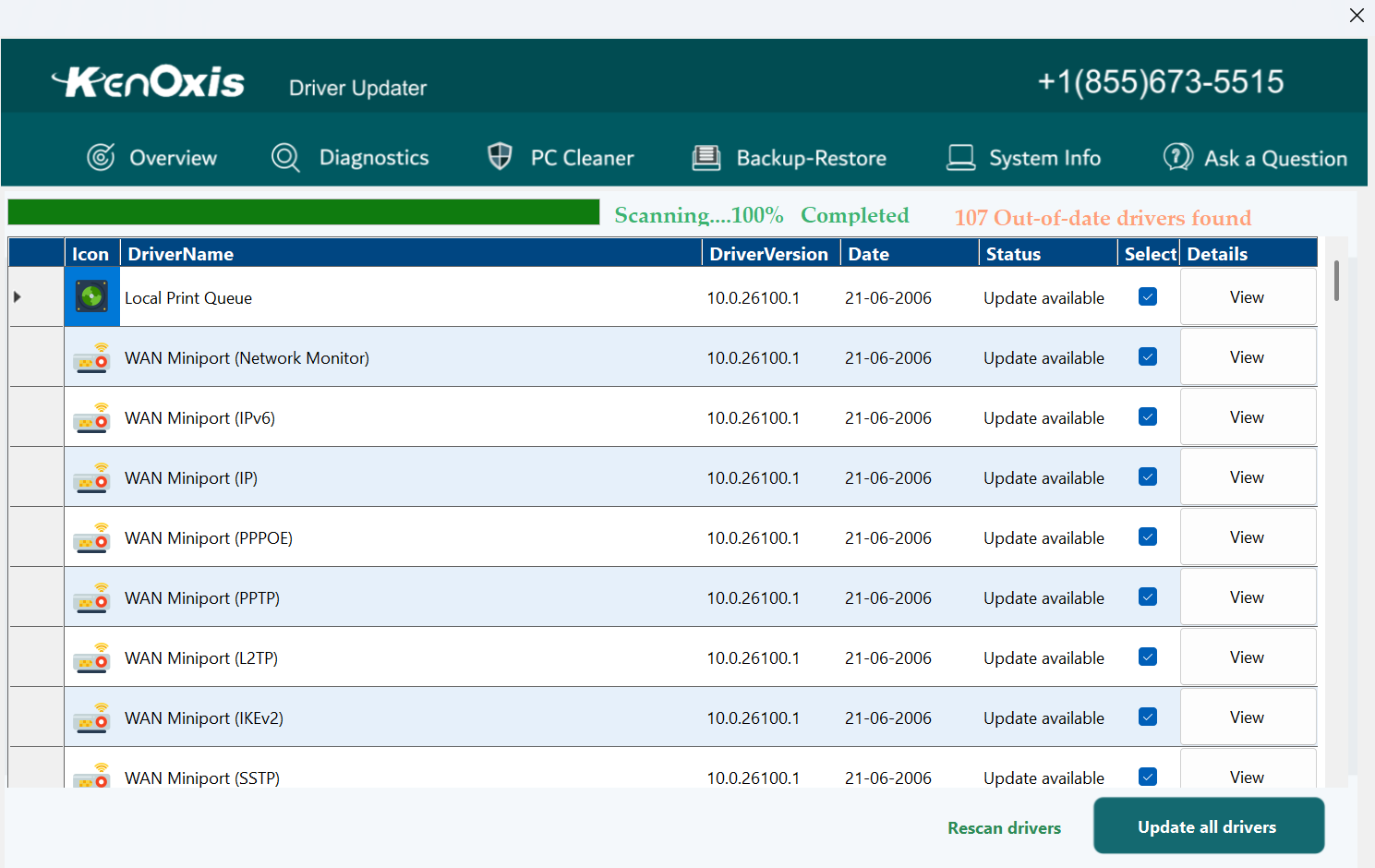 kenoxis driver updater screenshot