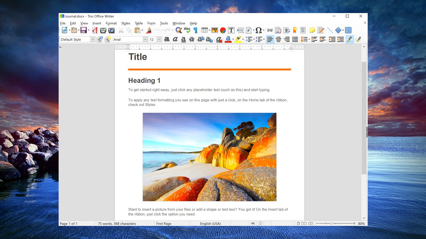 Trio Office: DOCX & XLSX Editor screenshot
