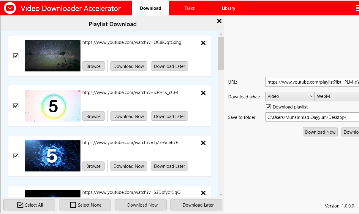 Video Downloader Accelerator screenshot