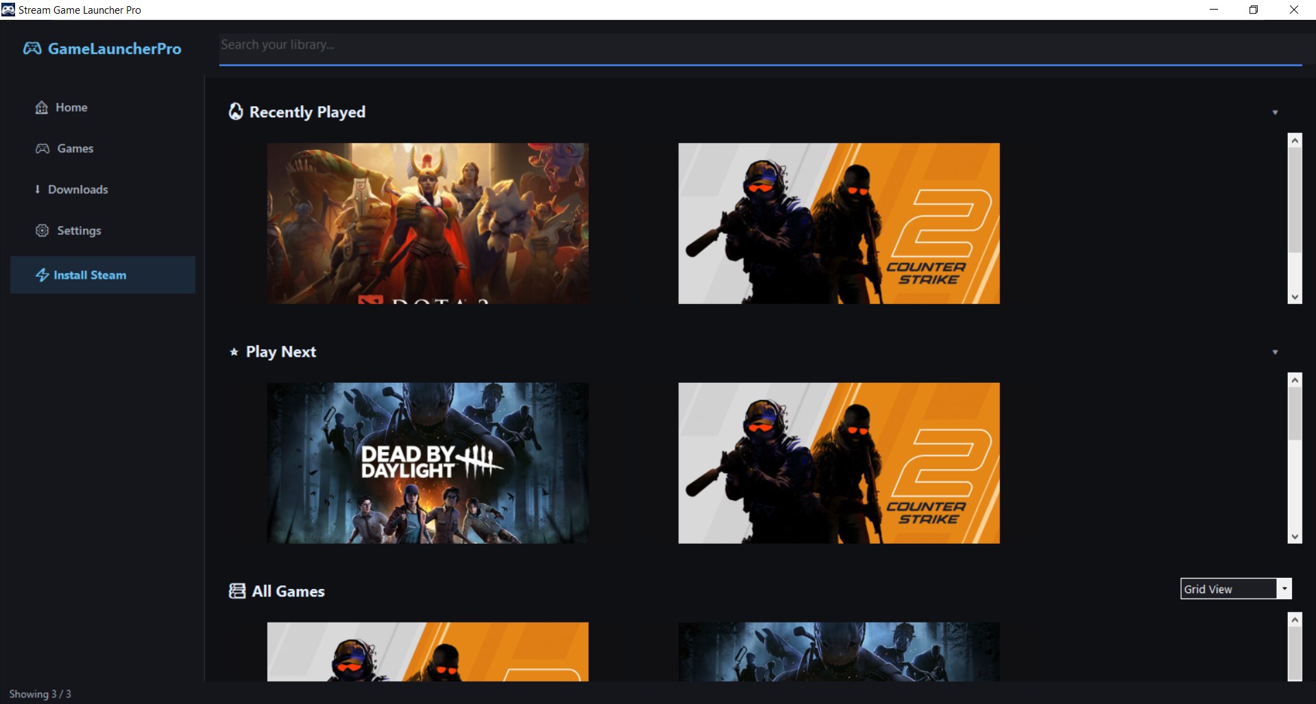 Stream Game Launcher Pro – Game Library & Download Manager screenshot