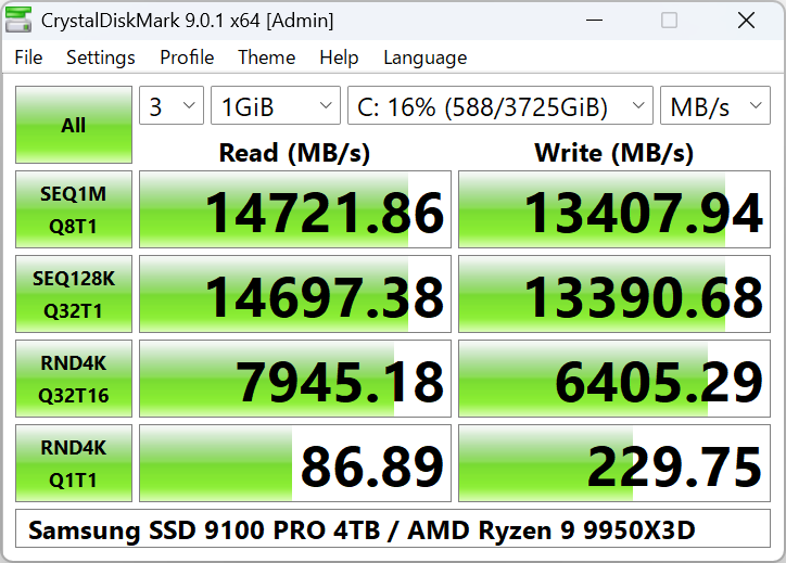 CrystalDiskMark screenshot