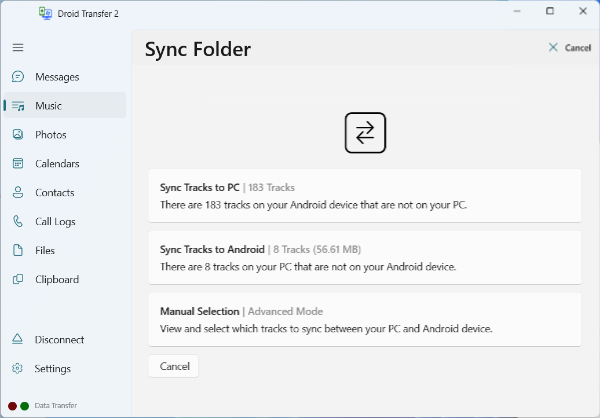 Droid Transfer screenshot