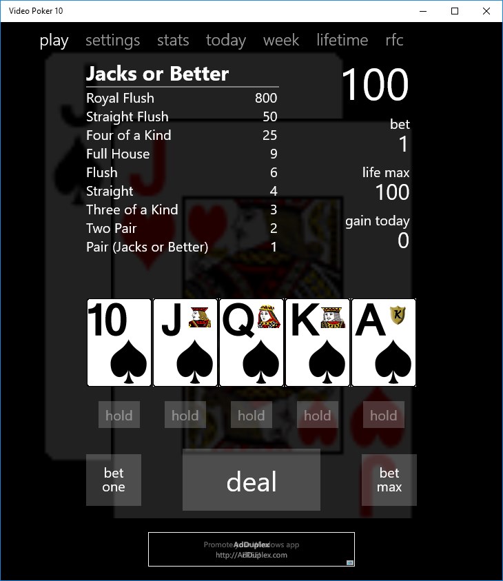 Video Poker 10 screenshot