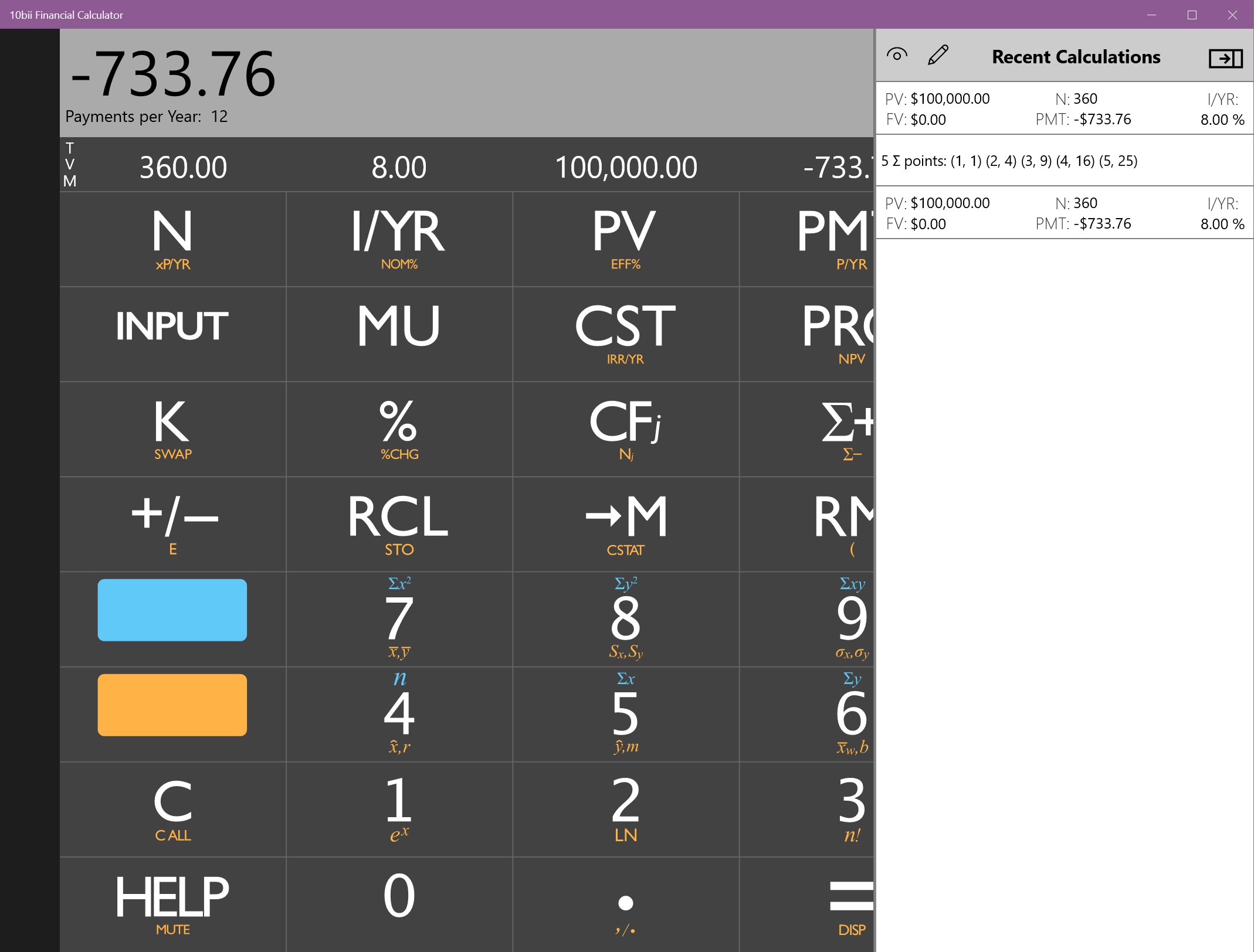 10bii Financial Calculator screenshot