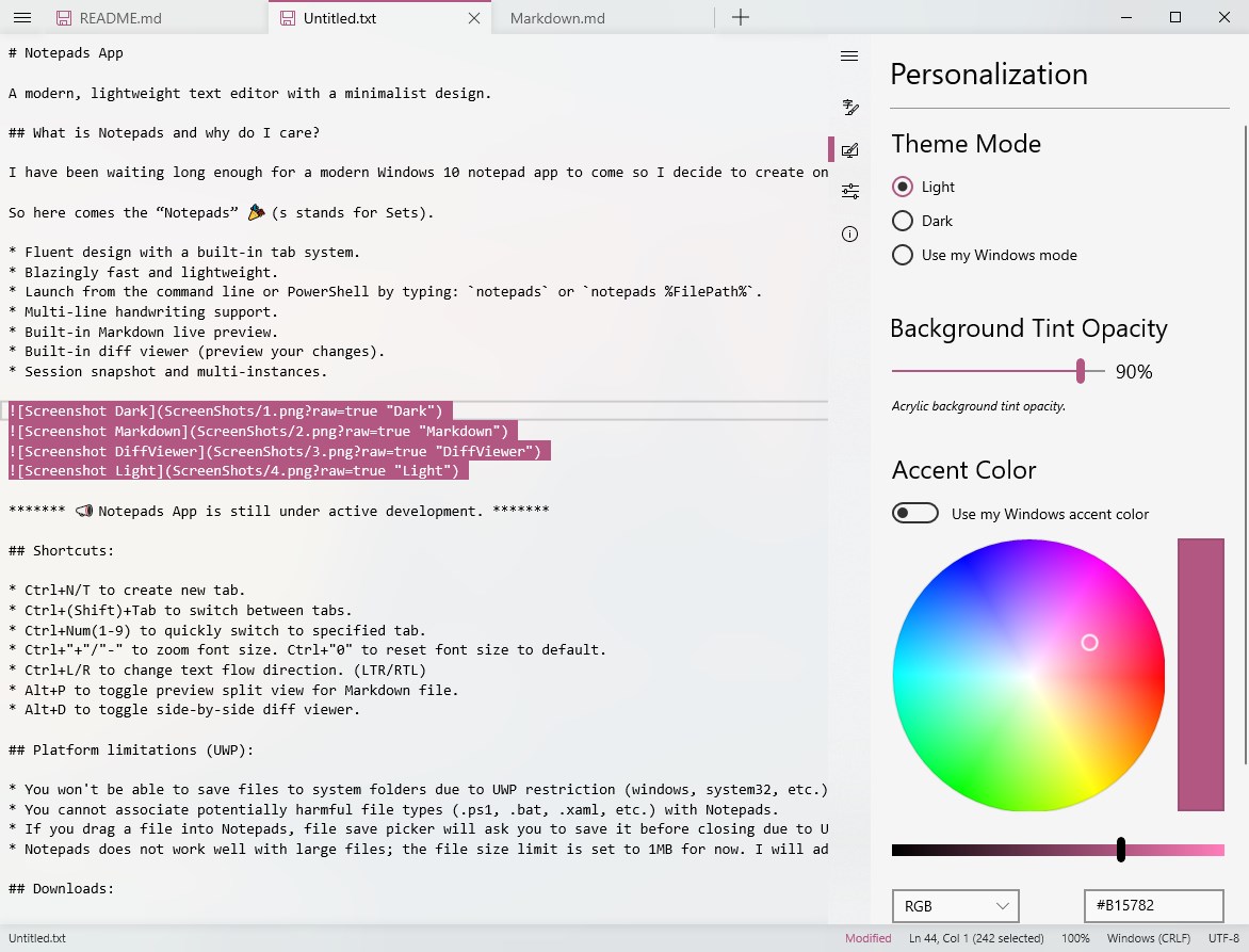 Notepads App screenshot