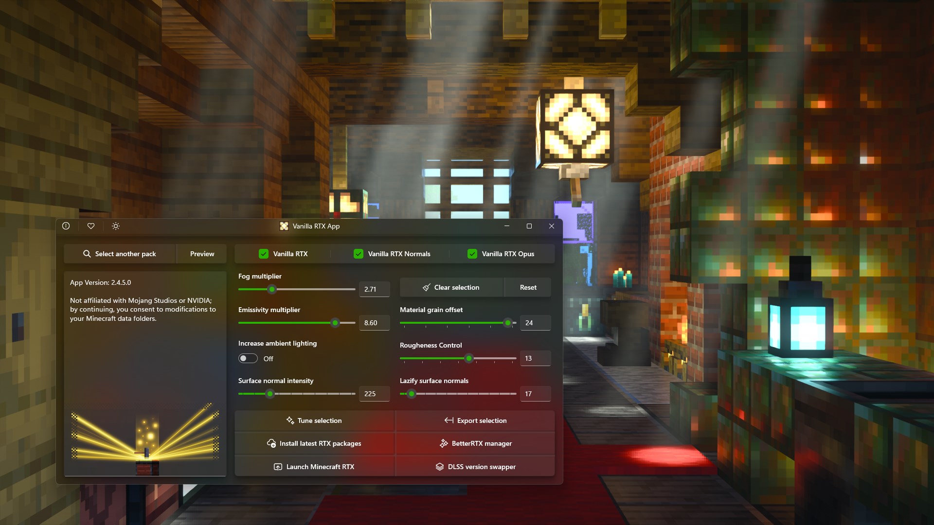 Vanilla RTX App screenshot