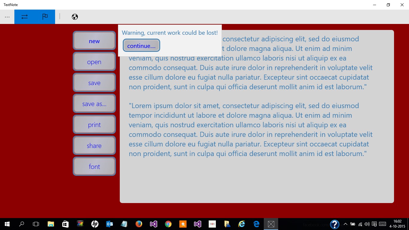 WordPad TextNote screenshot