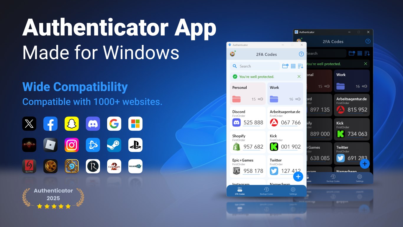 Authenticator App · 2FA screenshot