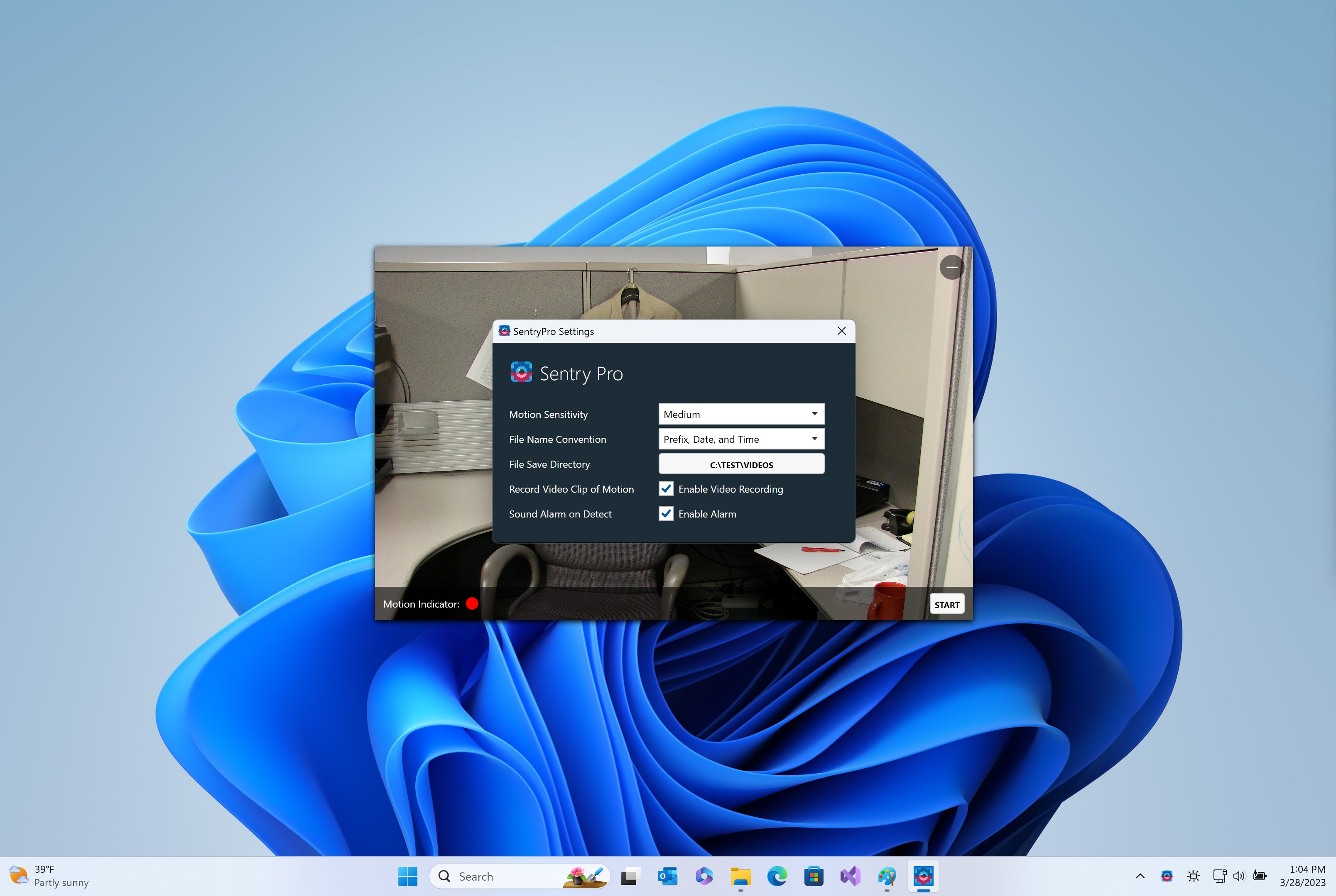 Webcam Motion Detector Recorder screenshot