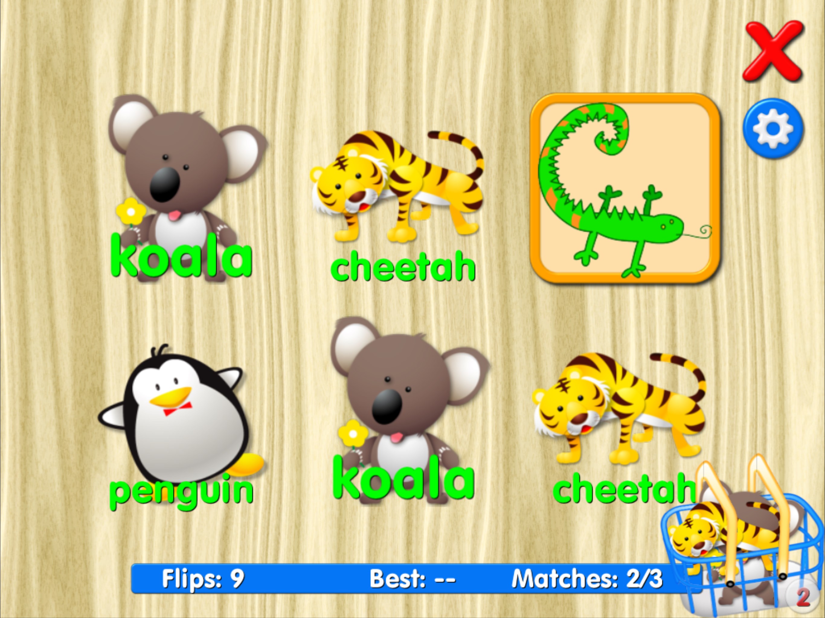 Animals matching memory game for kids screenshot