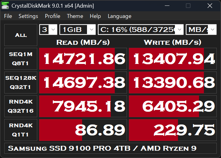 CrystalDiskMark screenshot