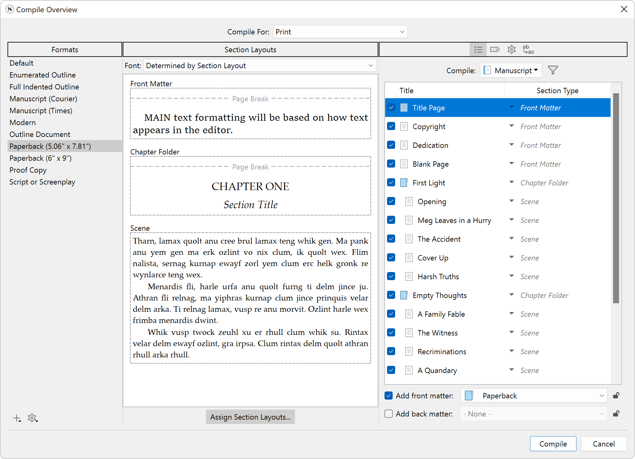 Scrivener screenshot