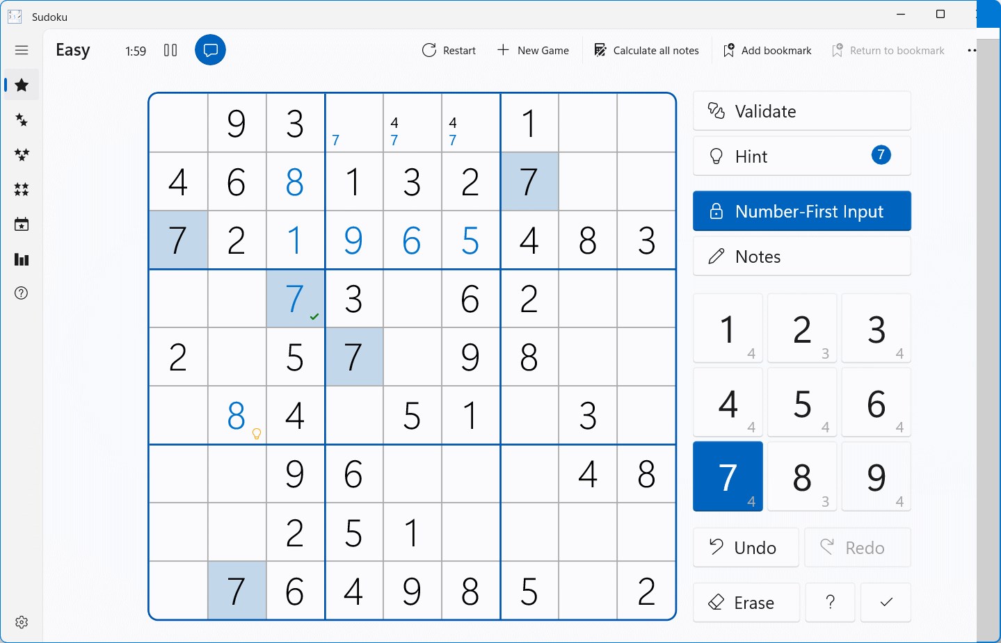 Sudoku screenshot