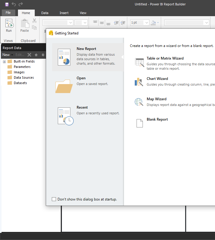 Power BI Report Builder screenshot