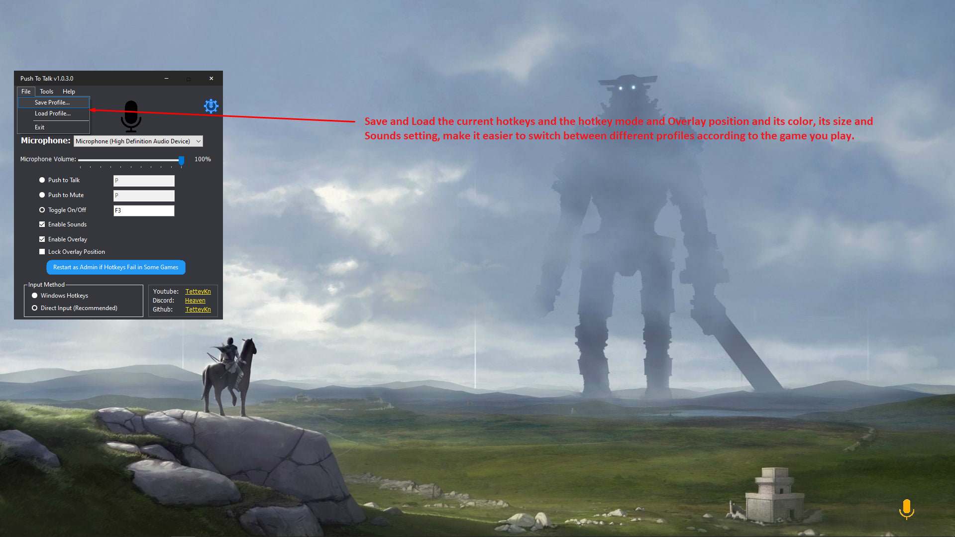 PushToTalk screenshot