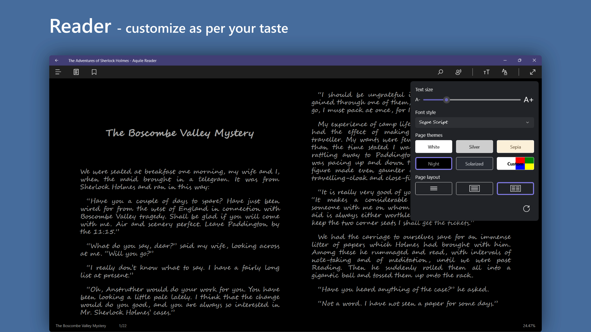 Aquile Reader - Epub Pdf - Modern ebook reader screenshot