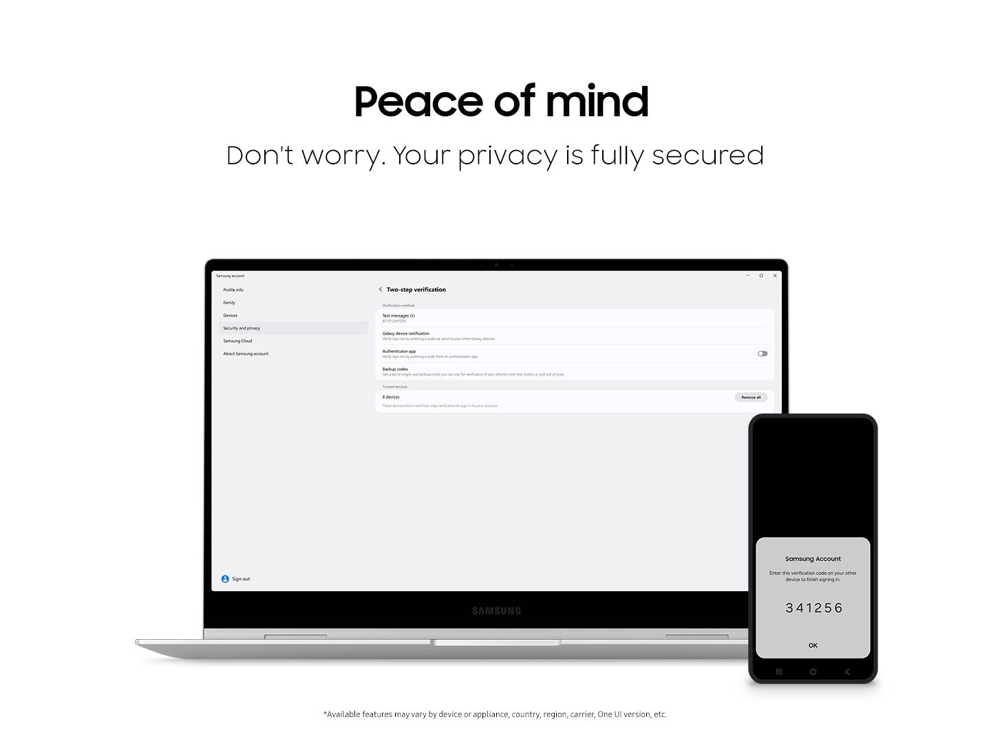 Samsung account screenshot
