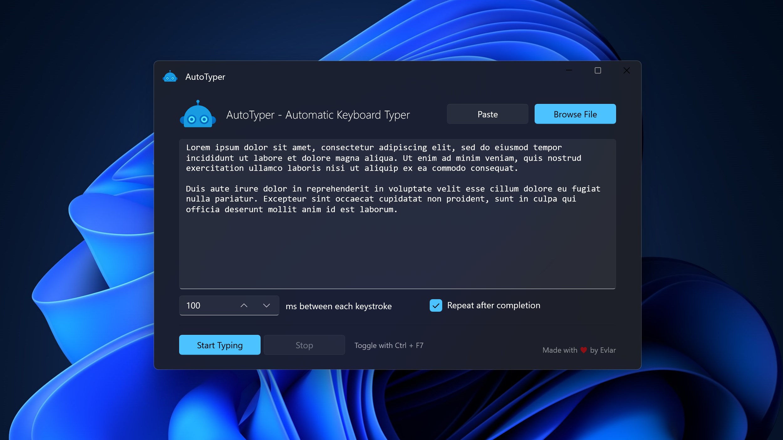 Automatic Keyboard Typer screenshot