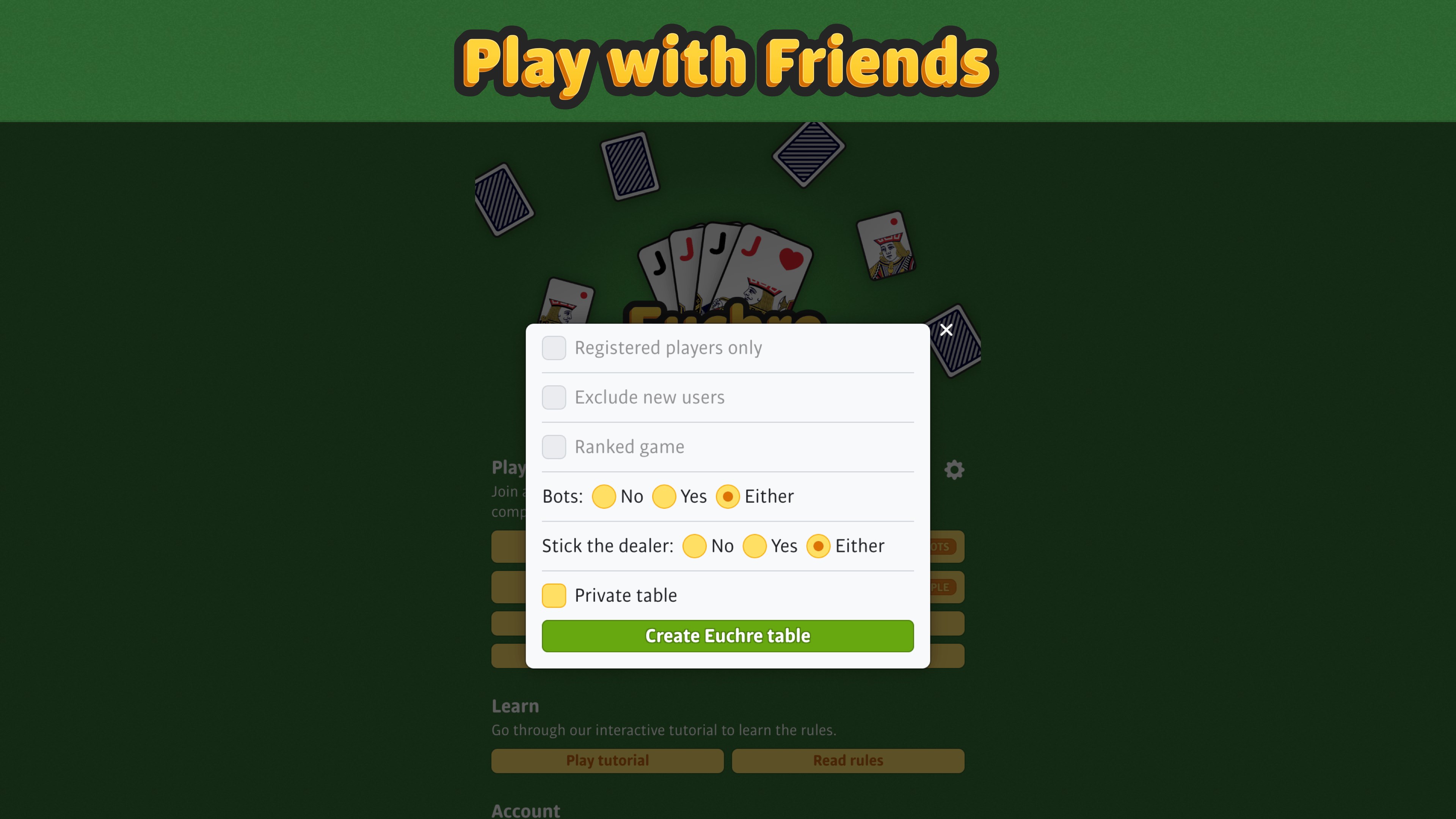 Euchre ‣ screenshot