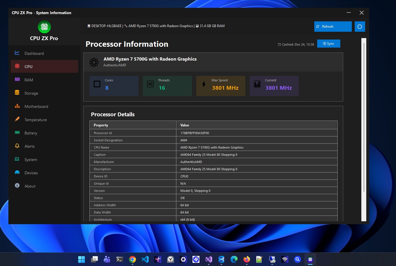 CPU ZX Pro screenshot