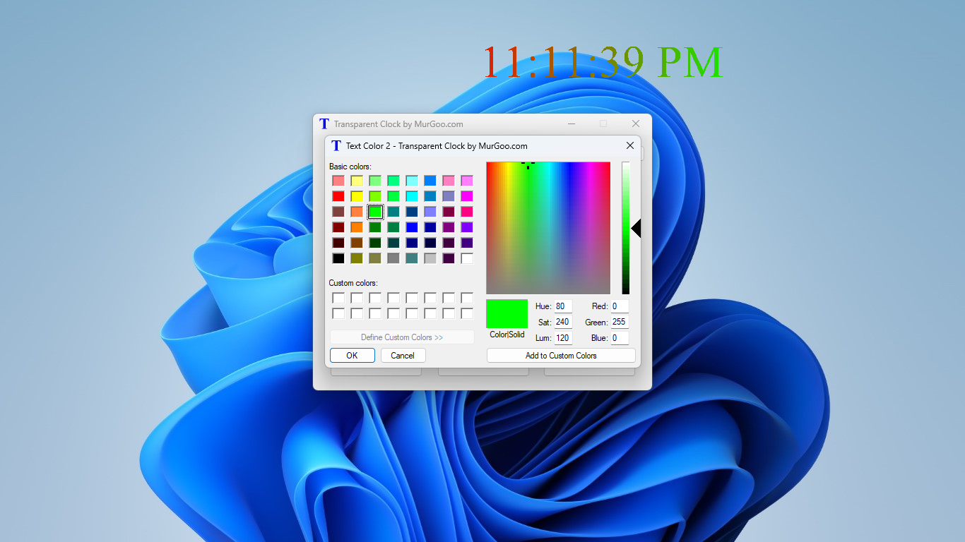 Transparent Clock screenshot