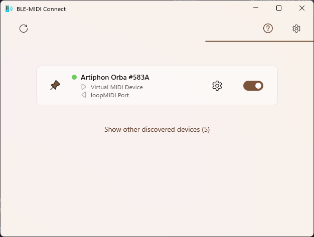 BLE-MIDI Connect screenshot