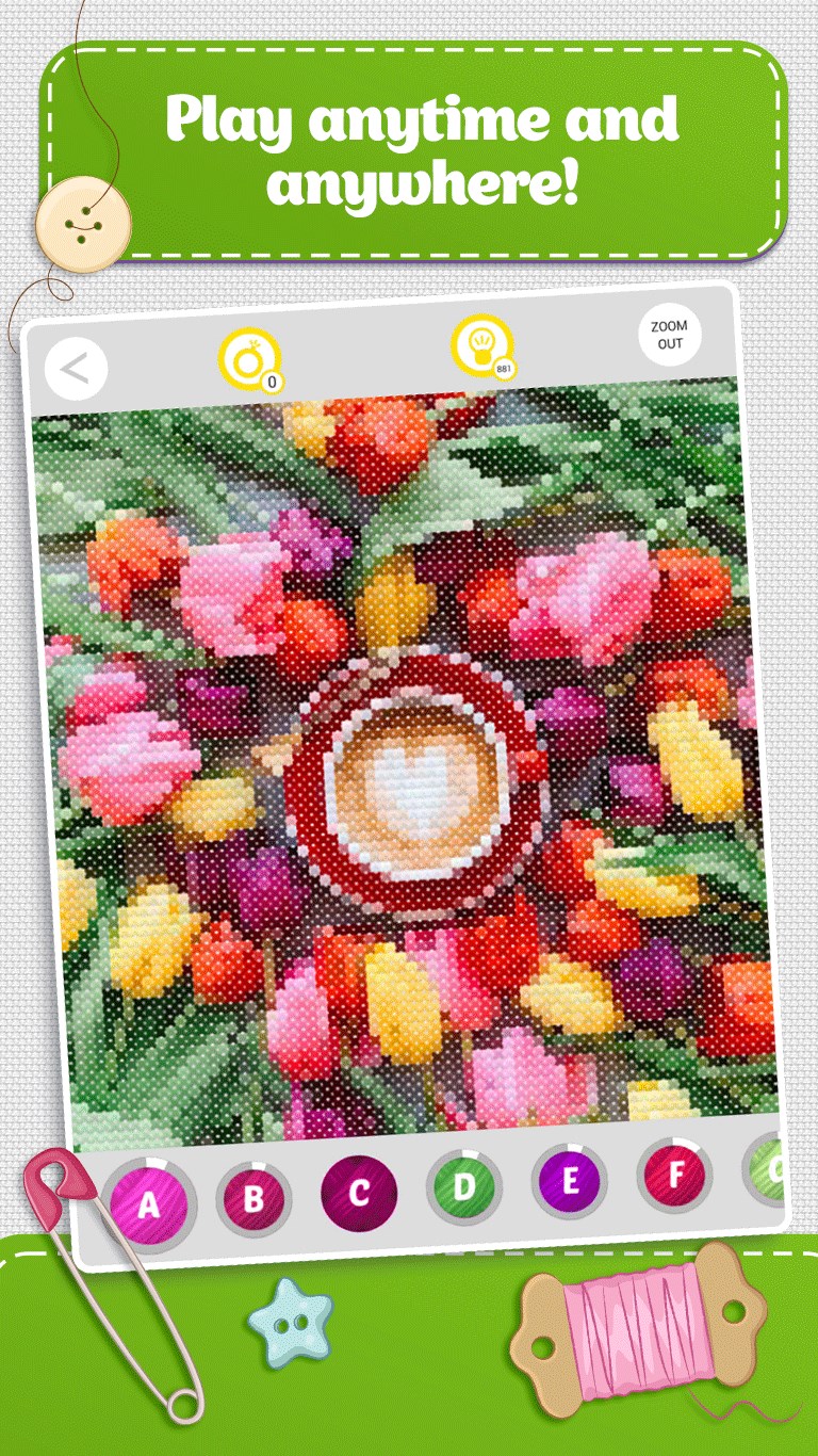 Cross Stitch Colorful Art screenshot