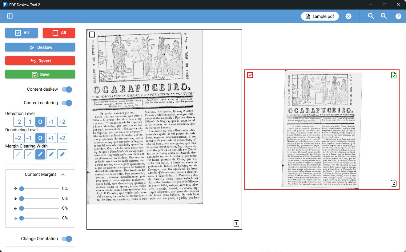 PDF Deskew Tool v2 screenshot