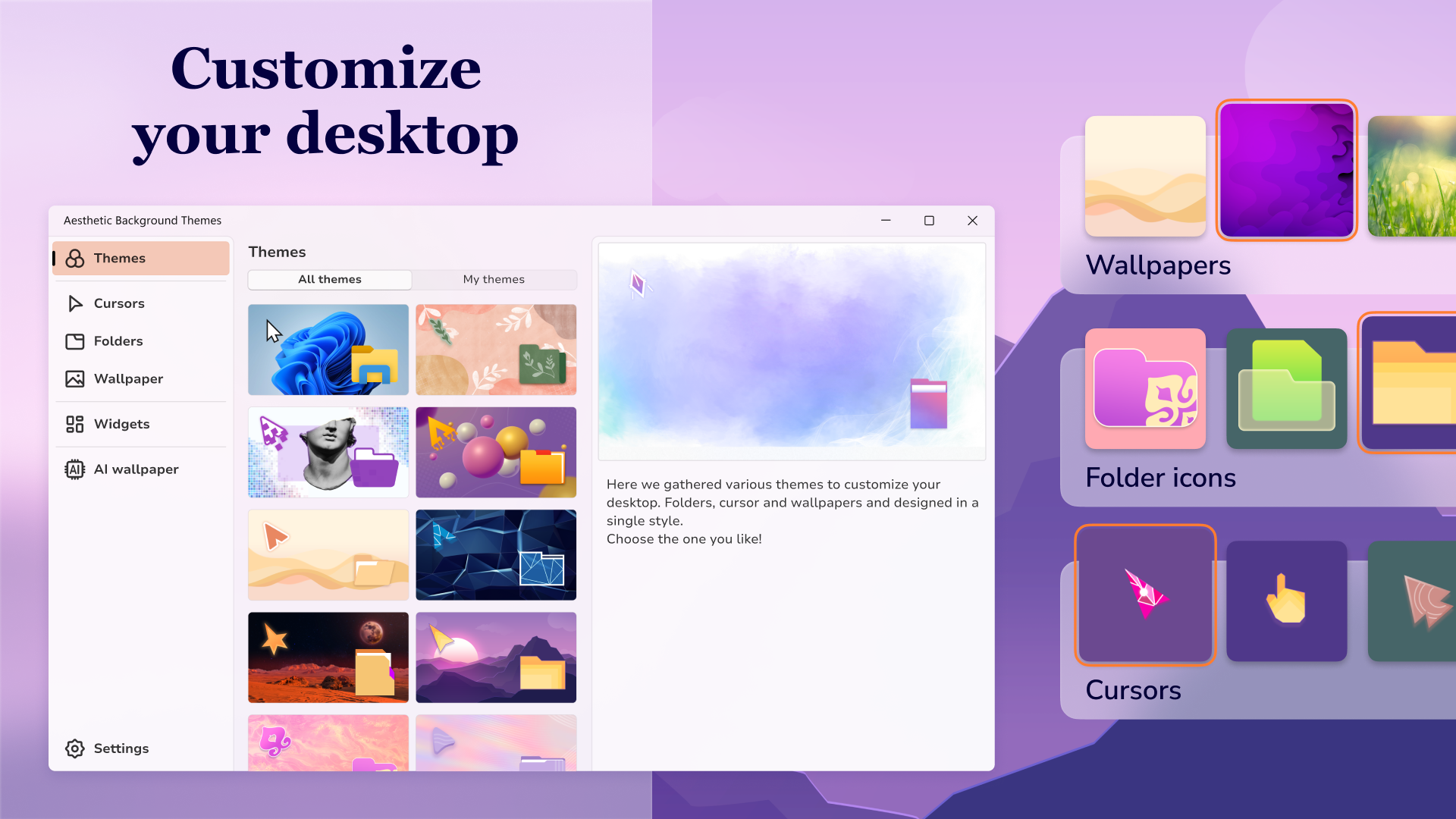 Aesthetic Desktop Themes - HD Wallpapers & Widgets screenshot