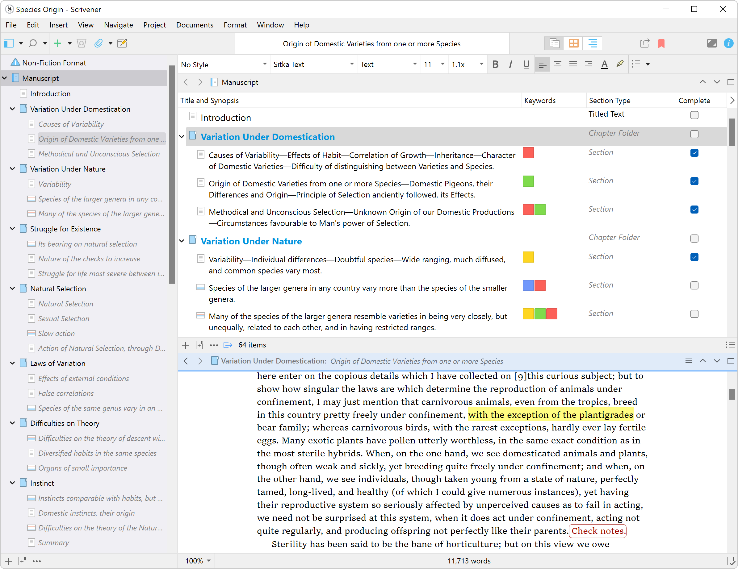 Scrivener screenshot