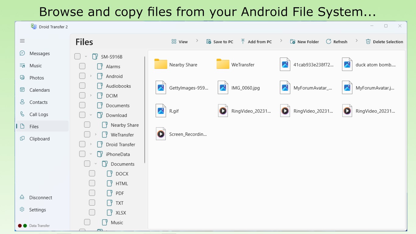 Droid Transfer screenshot